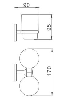 Стакан для ванной комнаты Haiba HB8608 двойной хром